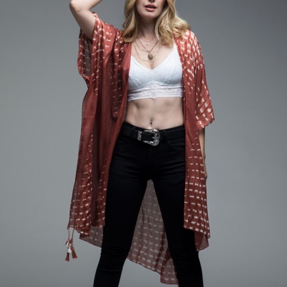 Last 1 New Mediterranean Tie-Dye Kimono Cardigan - Picture 3 of 5